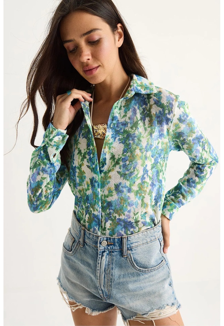 Camasa dama - imprimeu floral - multicolor - bumbac