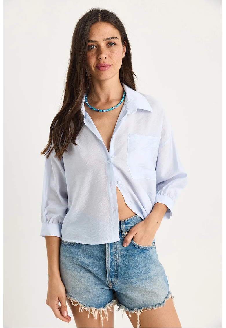 Camasa LUCCI - inchidere cu nasturi - albastru - modal si nylon