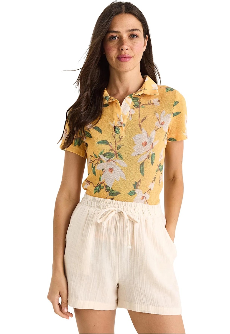 Tricou polo - Bumbac/Lycra - Galben