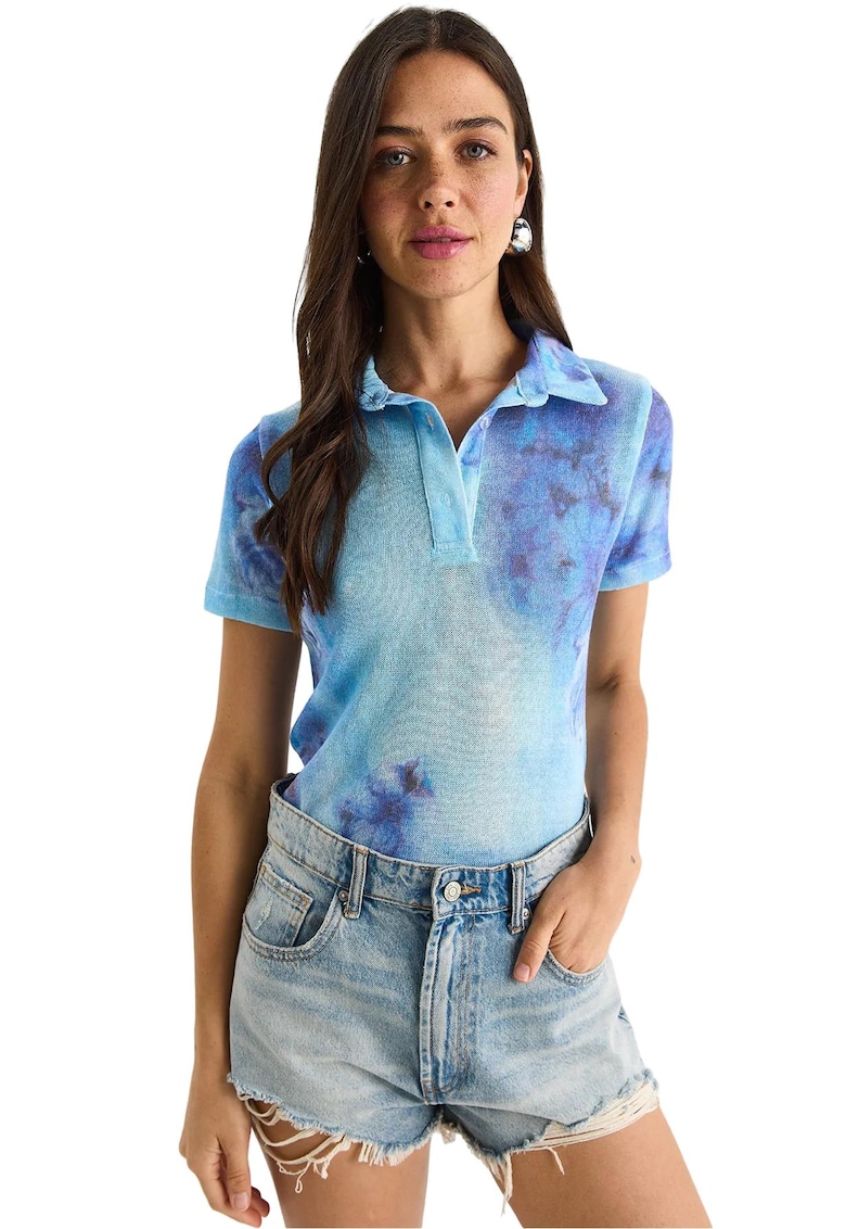 Tricou polo - Bumbac/Lycra - Albastru