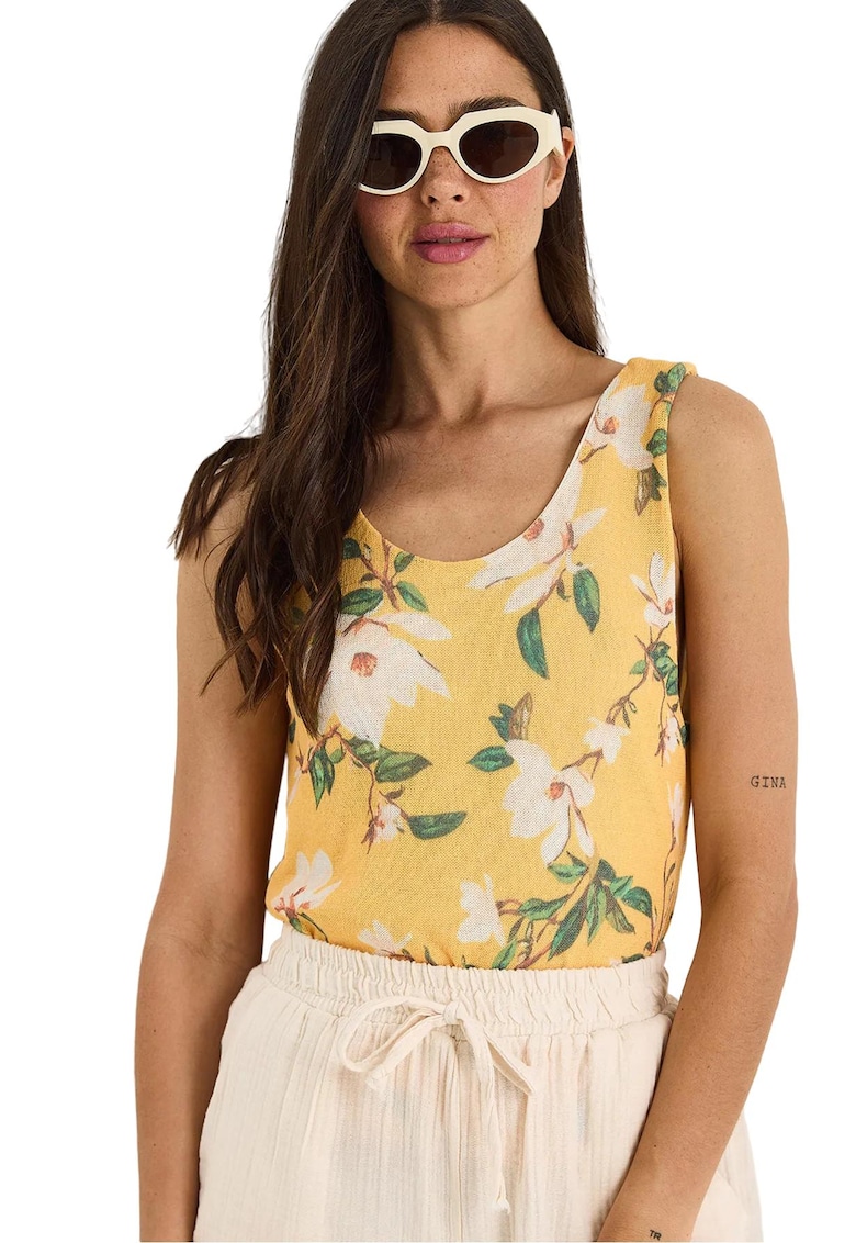 Maiou - Galben - Floral - Bumbac Maiou - Galben - Floral - Bumbac