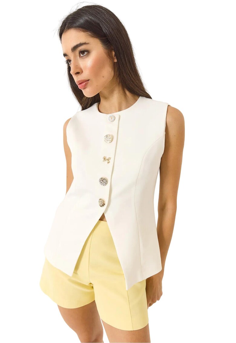 Vesta dama - Textil - Alb