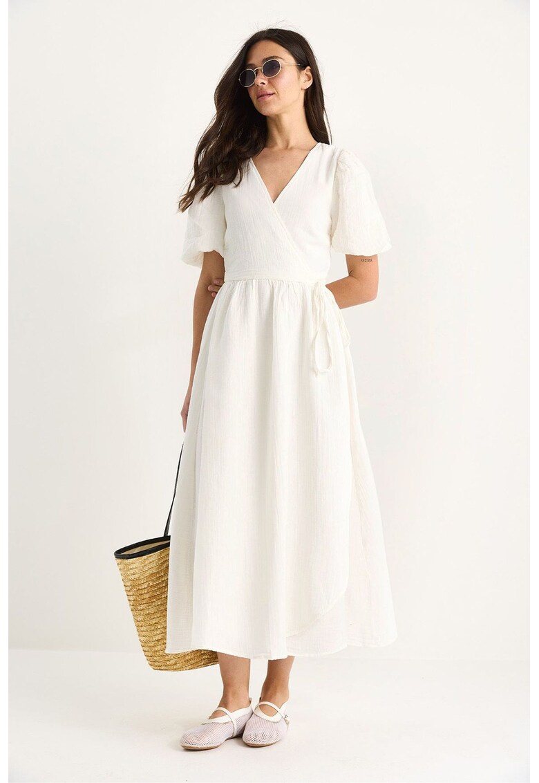 Rochie midi dama HiCCUP bumbac - Bej