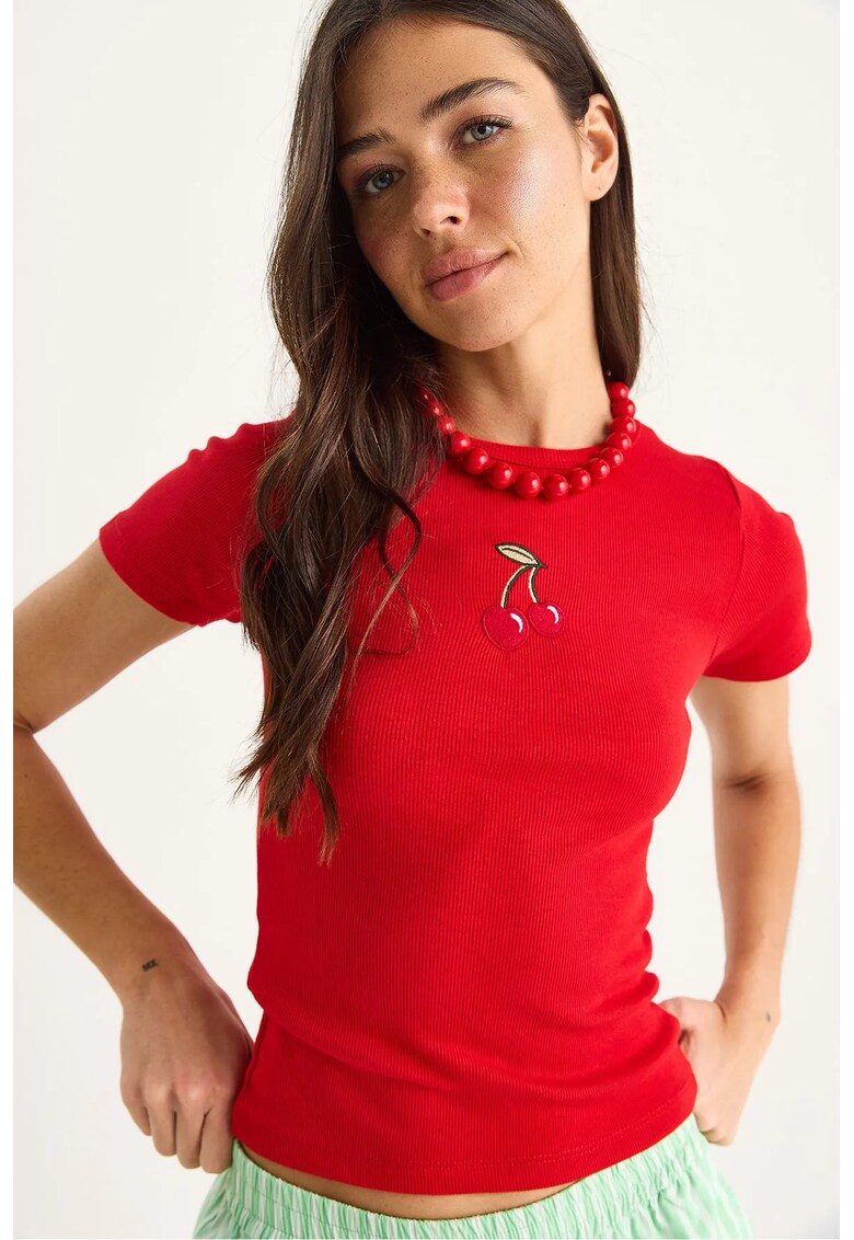 Tricou dama - Bumbac/Poliester - Rosu