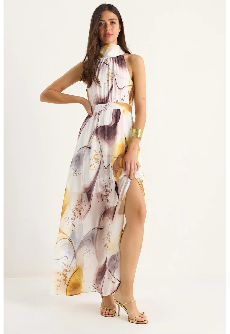 Rochie maxi dama HiCCUP - poliester - cu imprimeu - multicolor