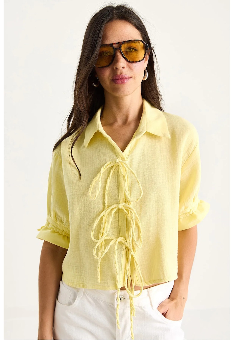 Camasa dama -  Bumbac - Galben