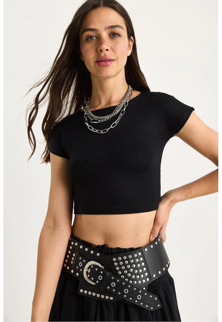 Tricou dama - Bumbac - Negru Tricou dama - Bumbac - Negru