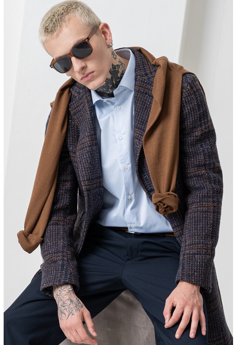 Camasa din bumbac cu maneci lungi si mansete cu nasturi