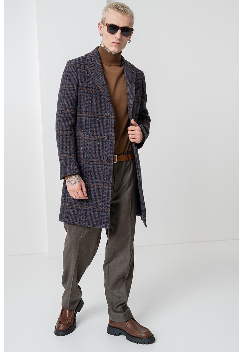 Palton din lana cu model in carouri