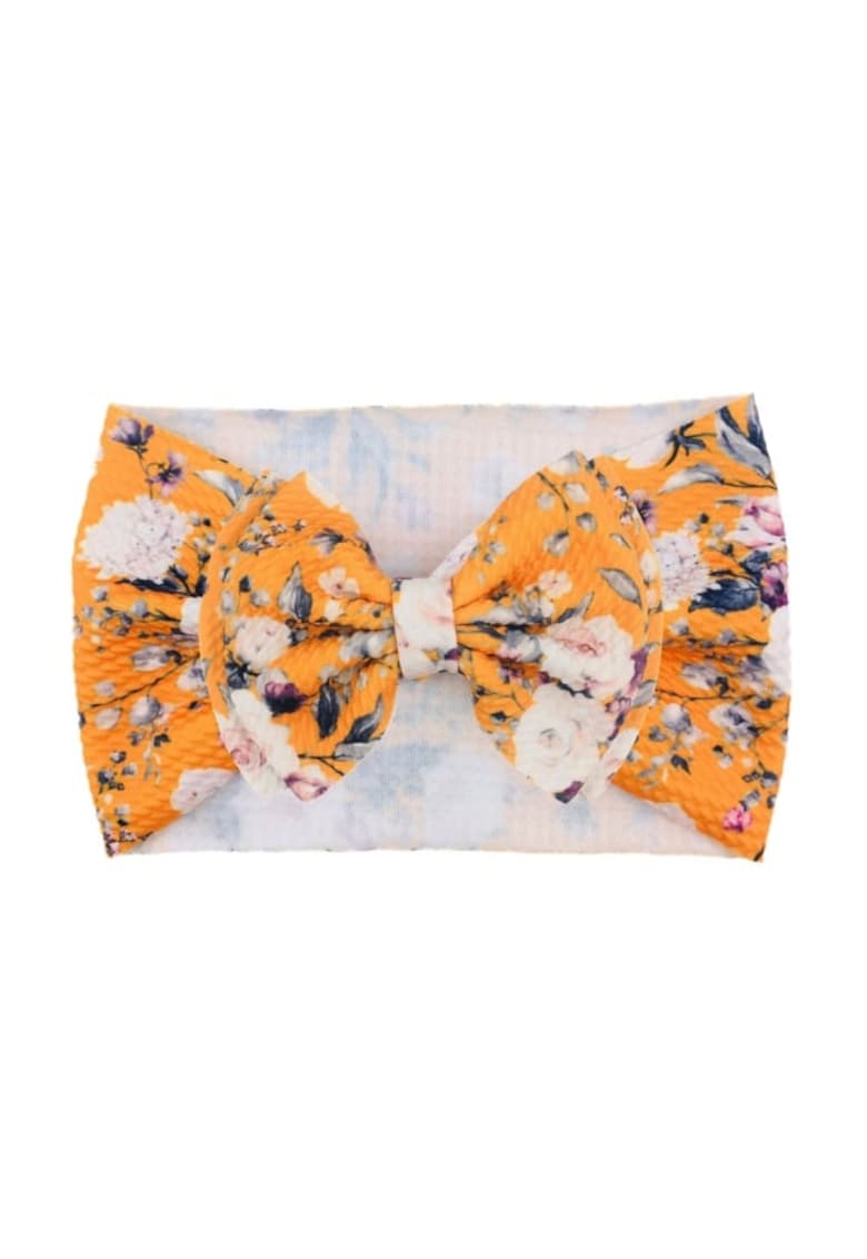 Bentita lata Model 16 AL 17729 cu fundita cu imprimeu - Fete - Textil - 6-12 luni - Multicolor