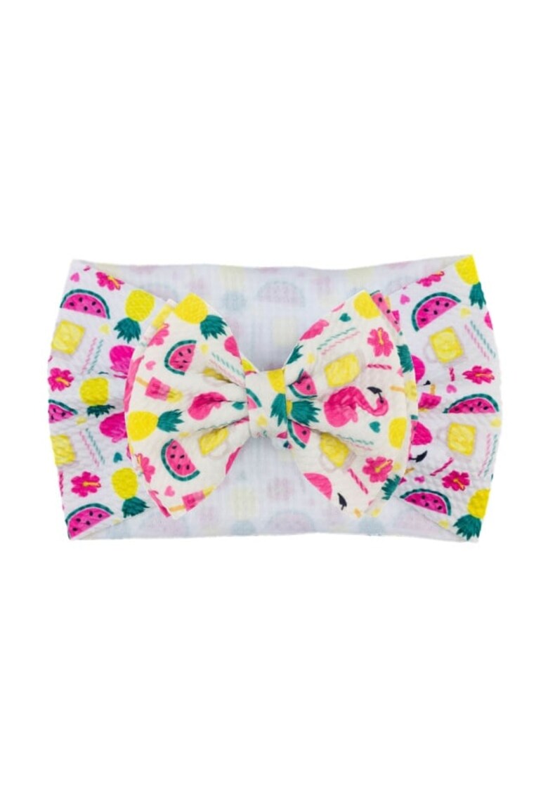 Bentita lata Model 7 AL 17729 cu fundita cu imprimeu - Fete - Textil - 6-12 luni - Multicolor