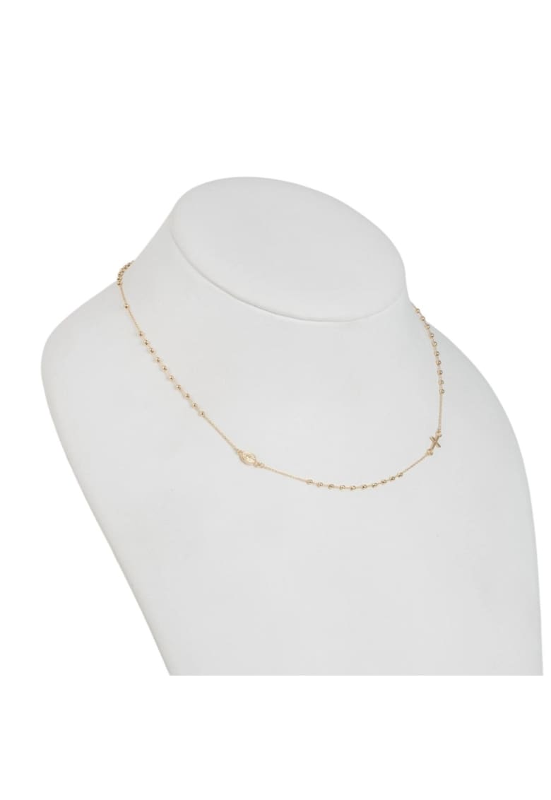 Colier Rozariu din Aur Alb de 18 k cu Lant Diamantat si Bile - 2.27g