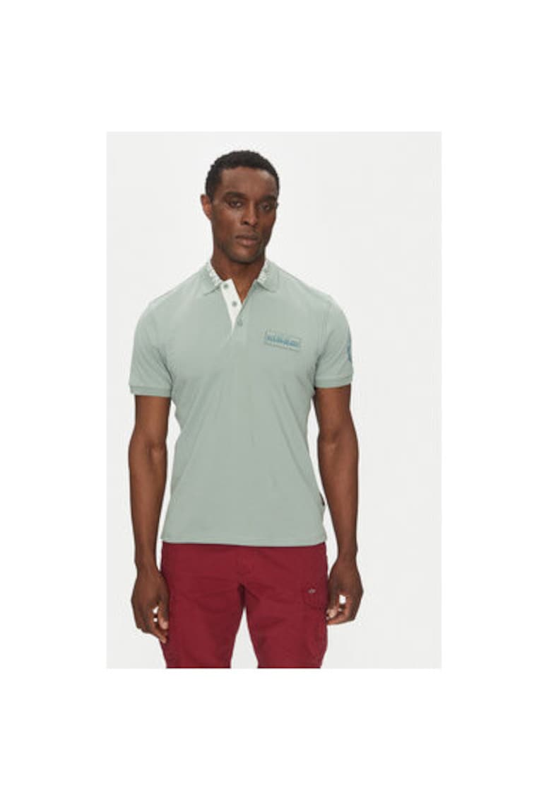 Tricou polo barbati NP0A4IN9G1X1 - Bumbac - Verde - Verde