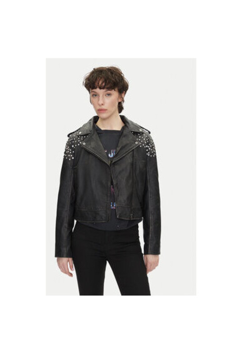 Geaca din piele dama PL402523 - Piele naturala - Negru