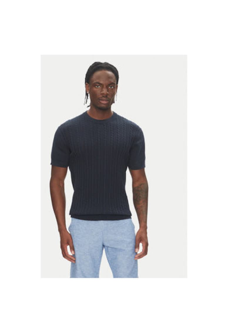 Pulover barbati  30-804115 - Bumbac - Bleumarin