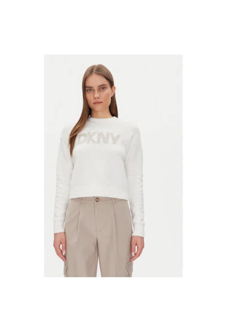 Pulover dama DJ4R0424 - Bumbac/Poliester reciclat - Ecru Pulover dama DJ4R0424 - Bumbac/Poliester reciclat - Ecru