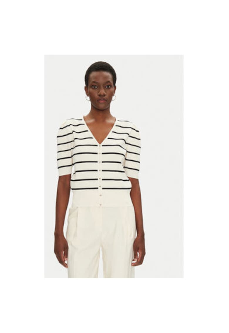 Pulover dama 251-MFOLK - Poliester/Viscoza - Ecru