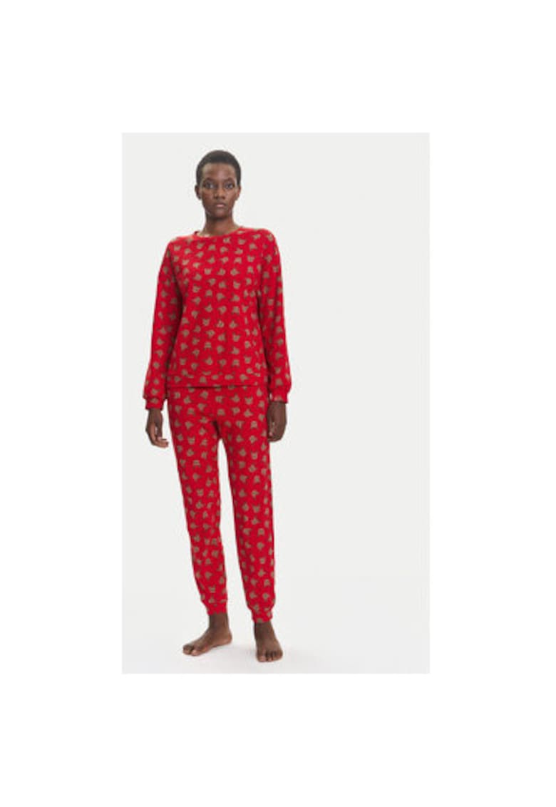 Pijama dama  38DK3P03L - Bumbac - Rosu