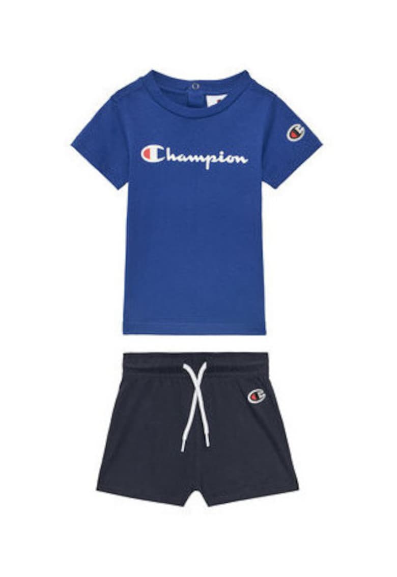 Set tricou si pantaloni scurti baieti 307055 - Bumbac - Rosu/Bleumarin - Albastru/Bleumarin