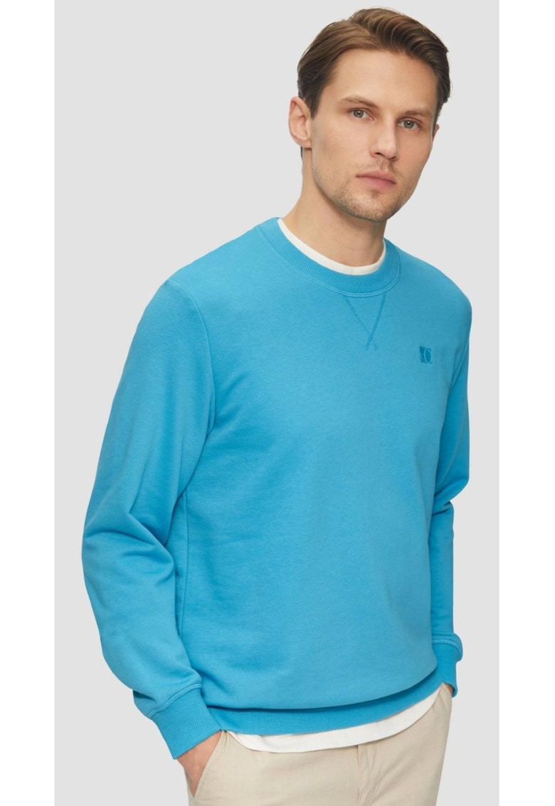 Bluza simpla barbati din amestec de bumbac si viscoza - Regular fit - Albastru deschis