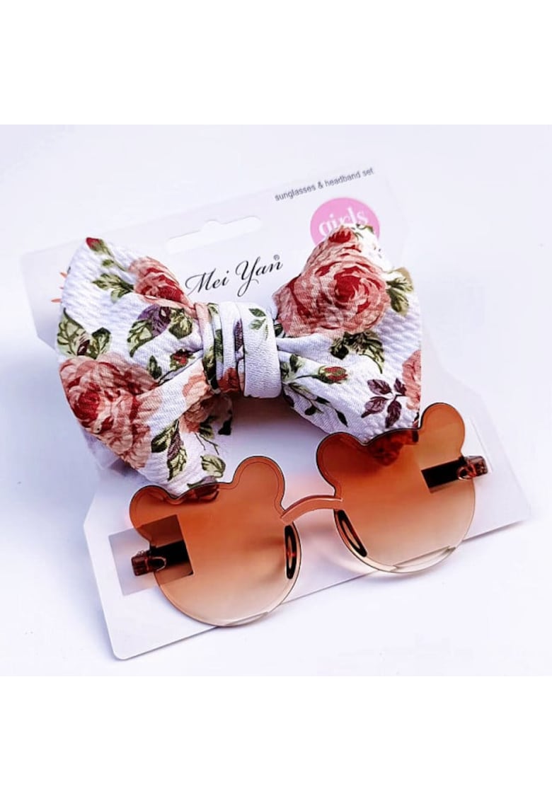 Set bentita si ochelari de soare Model AL 17330 Mouse - Fete - 12-18 luni - Multicolor