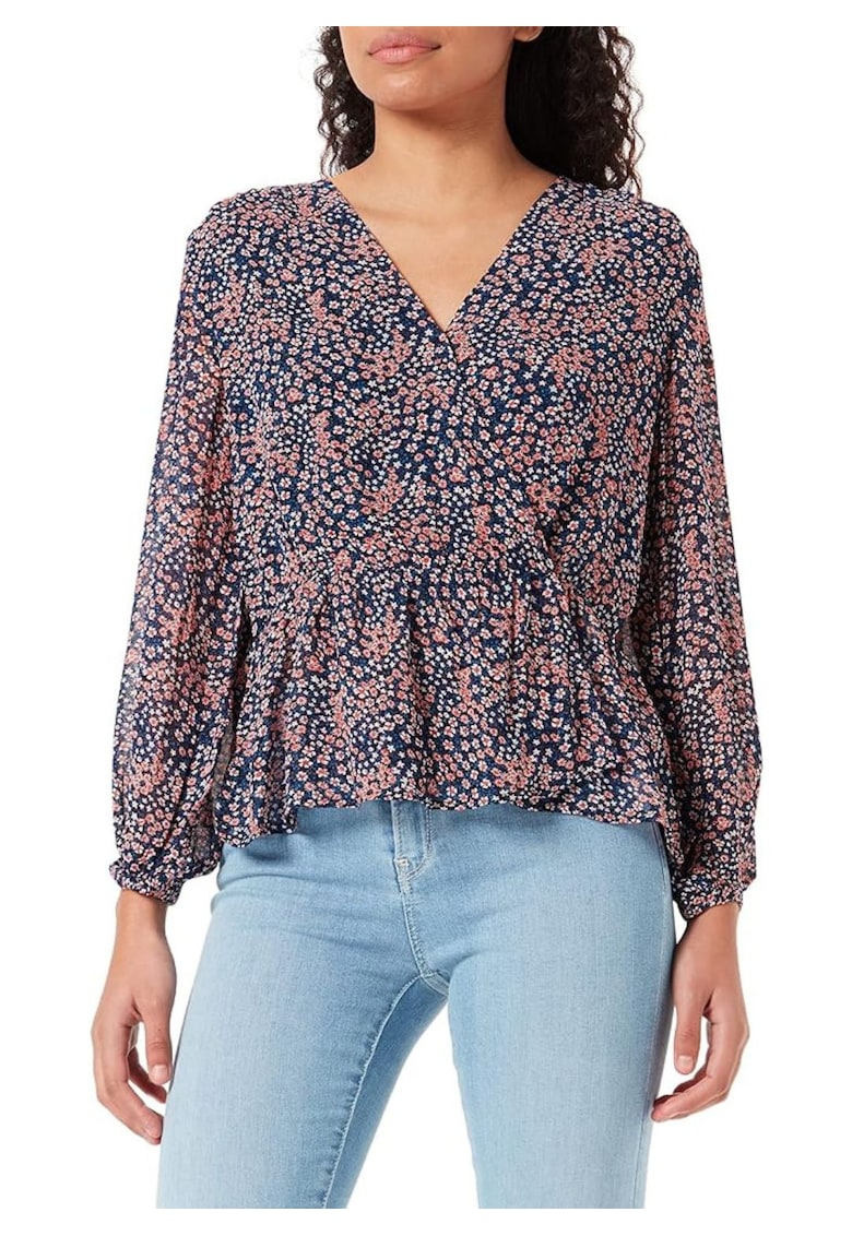Bluza lejera cu decolteu cache coeur si imprimeu floral Marina - Bluza lejera cu decolteu cache coeur si imprimeu floral Marina -