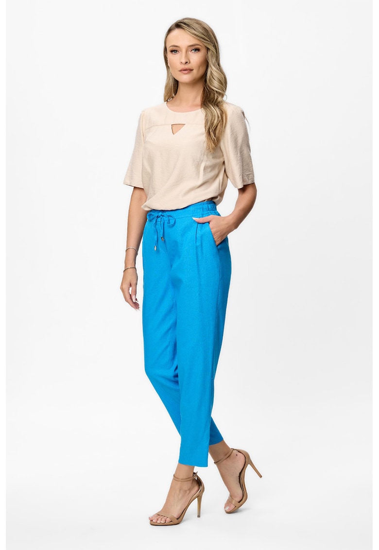 Pantaloni crop cu snur in talie Susai