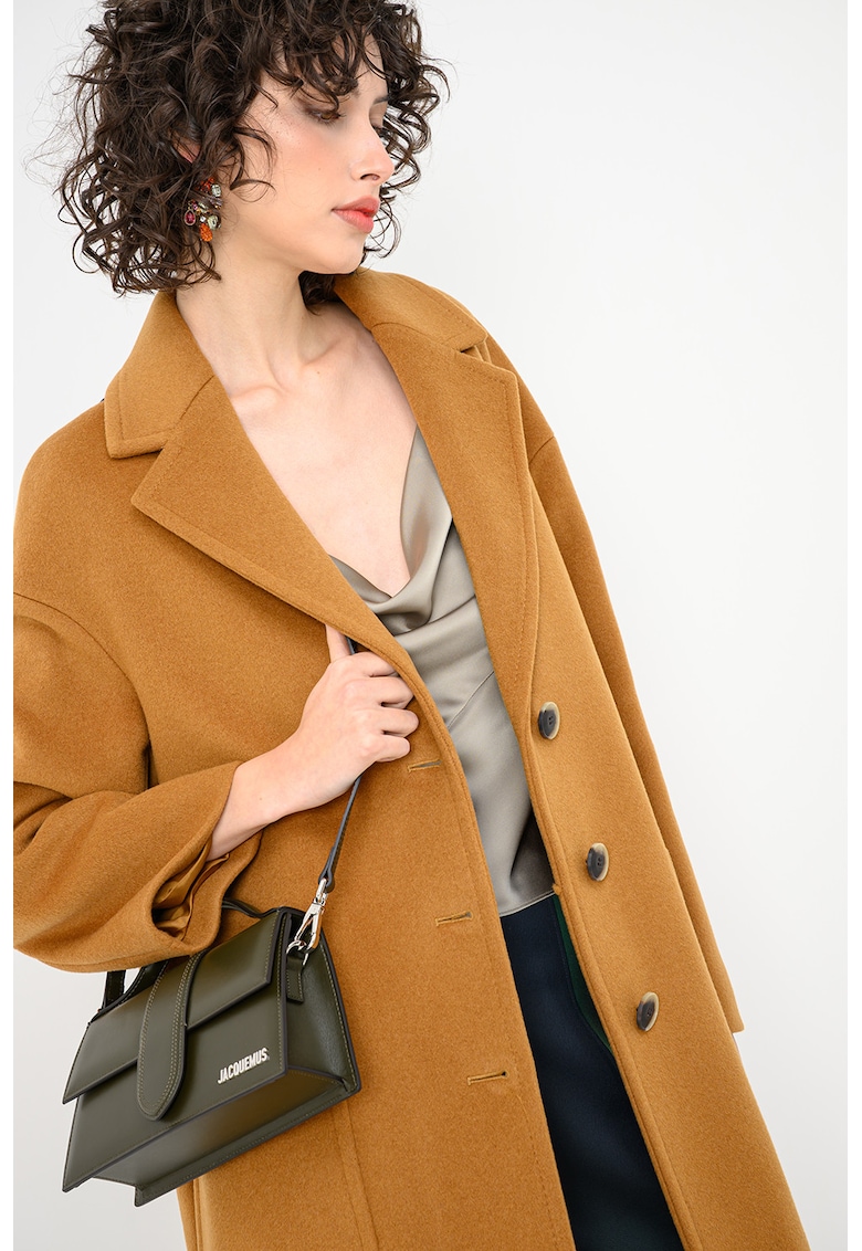 Palton din amestec de lana cu buzunare supradimensionate aplicate Tarocco