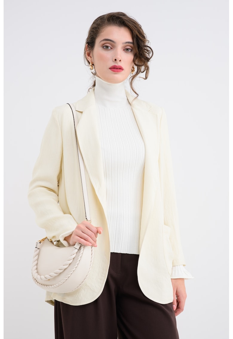 Sacou lejer fara inchidere cu maneci cu insertii elastice