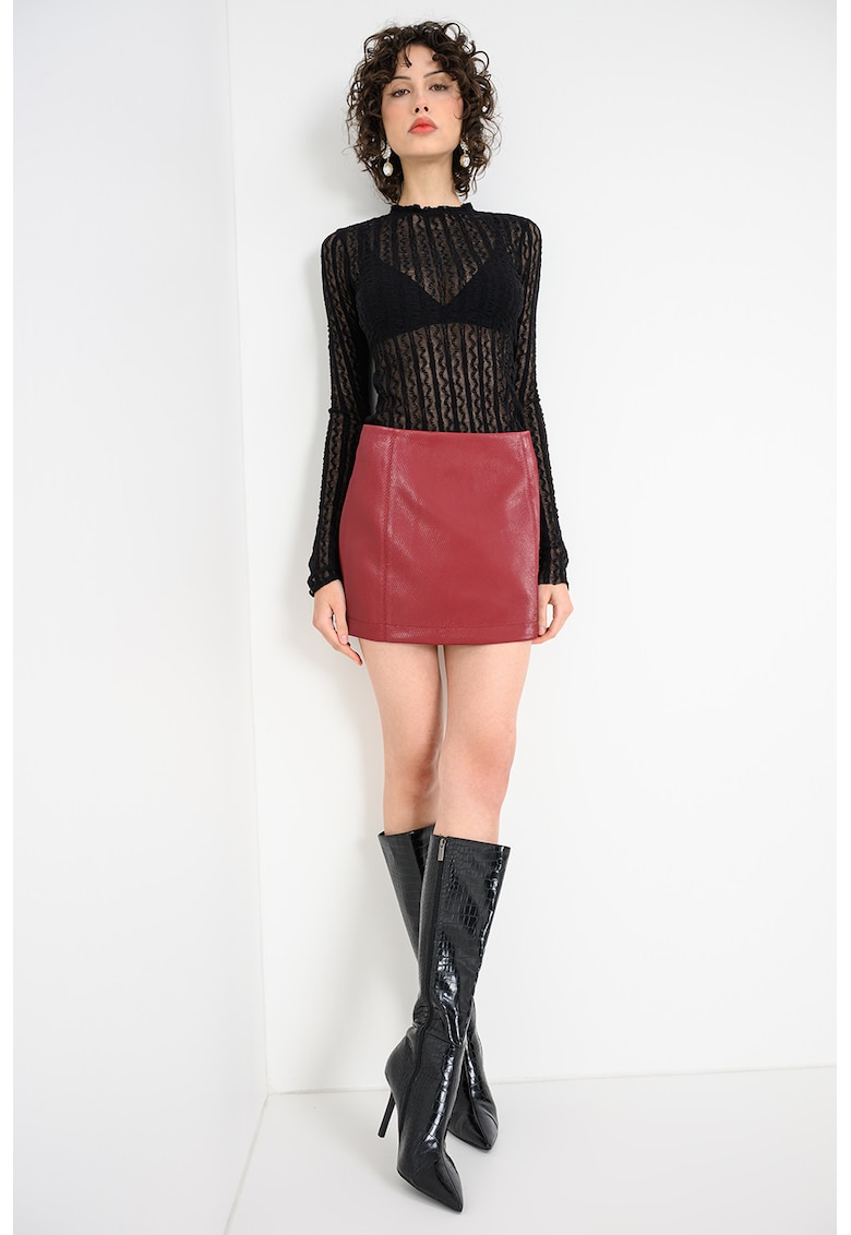 Fusta dreapta din amestec de lana Grafite