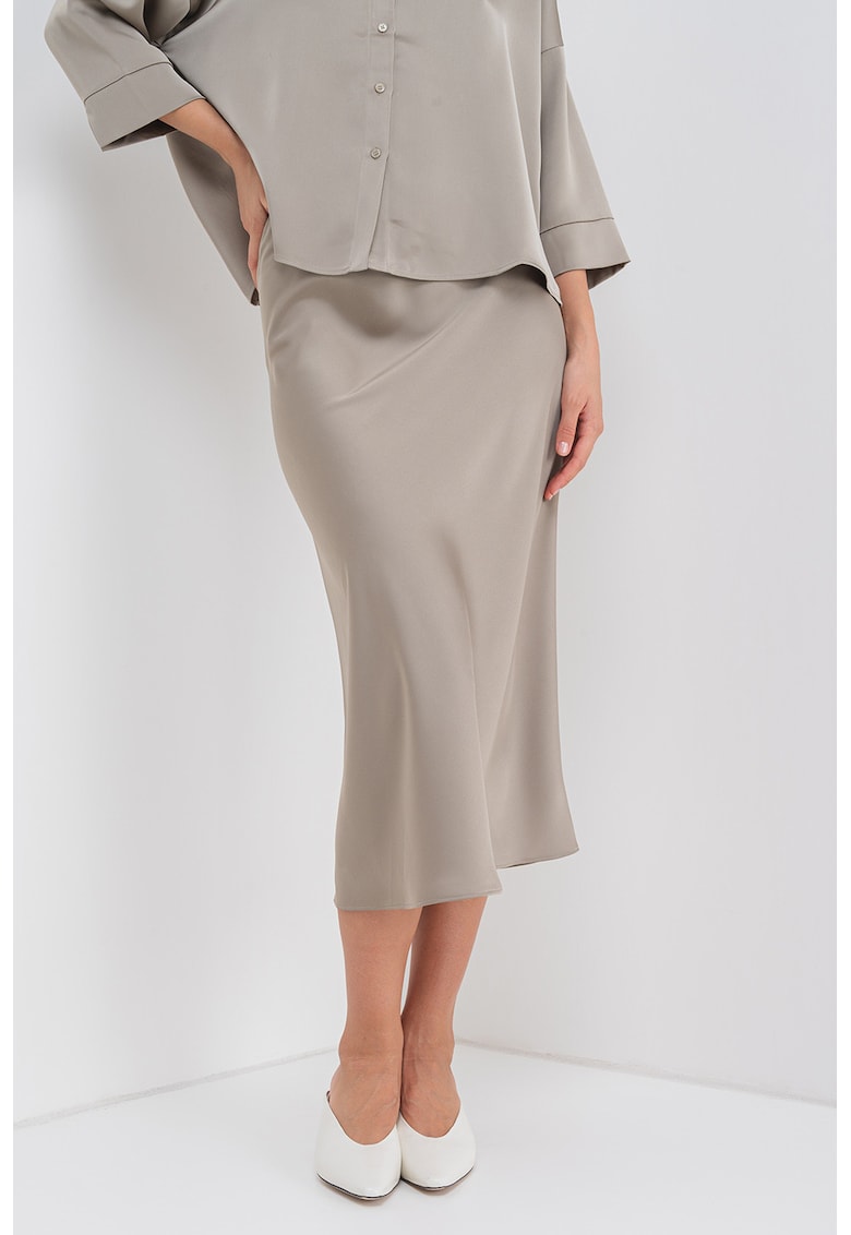 Fusta midi din satin Fusta midi din satin