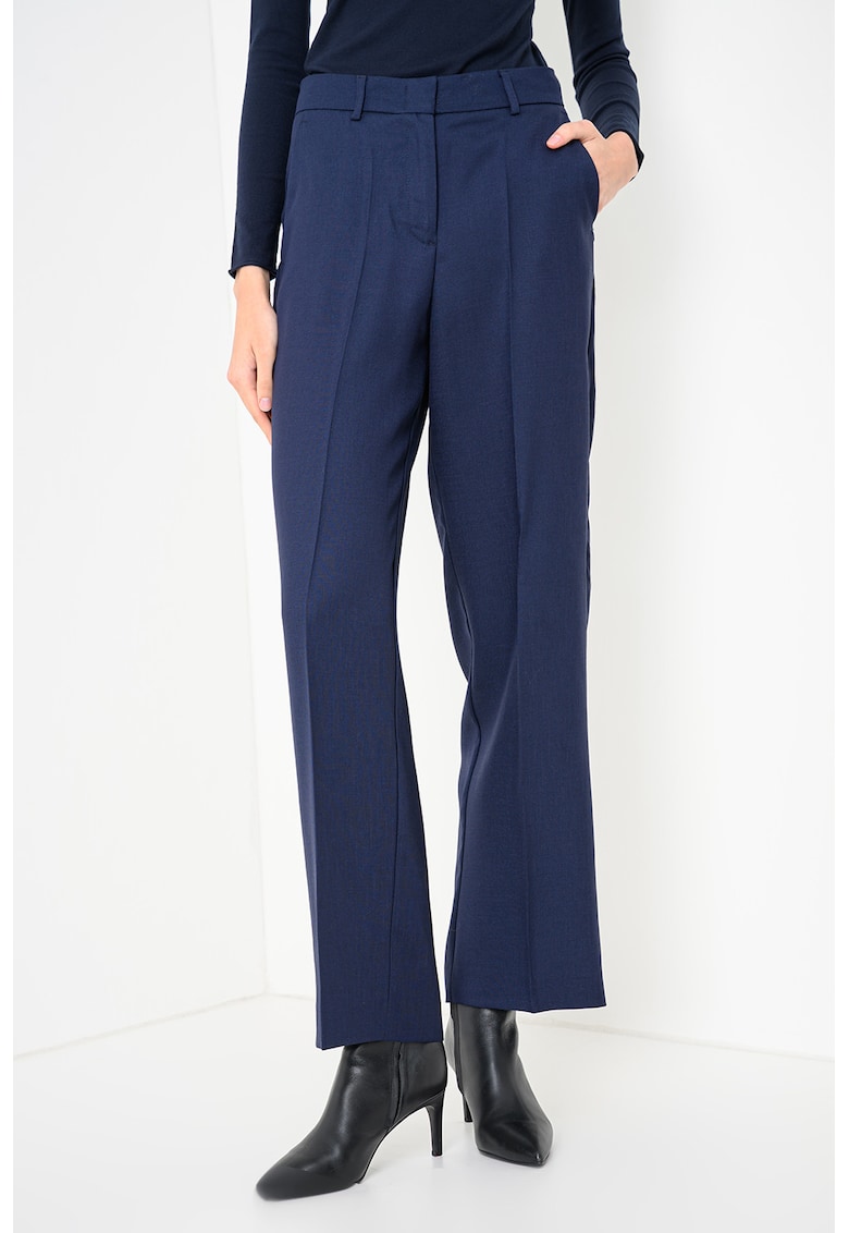 Pantaloni eleganti din amestec de lana cu croiala dreapta Elide