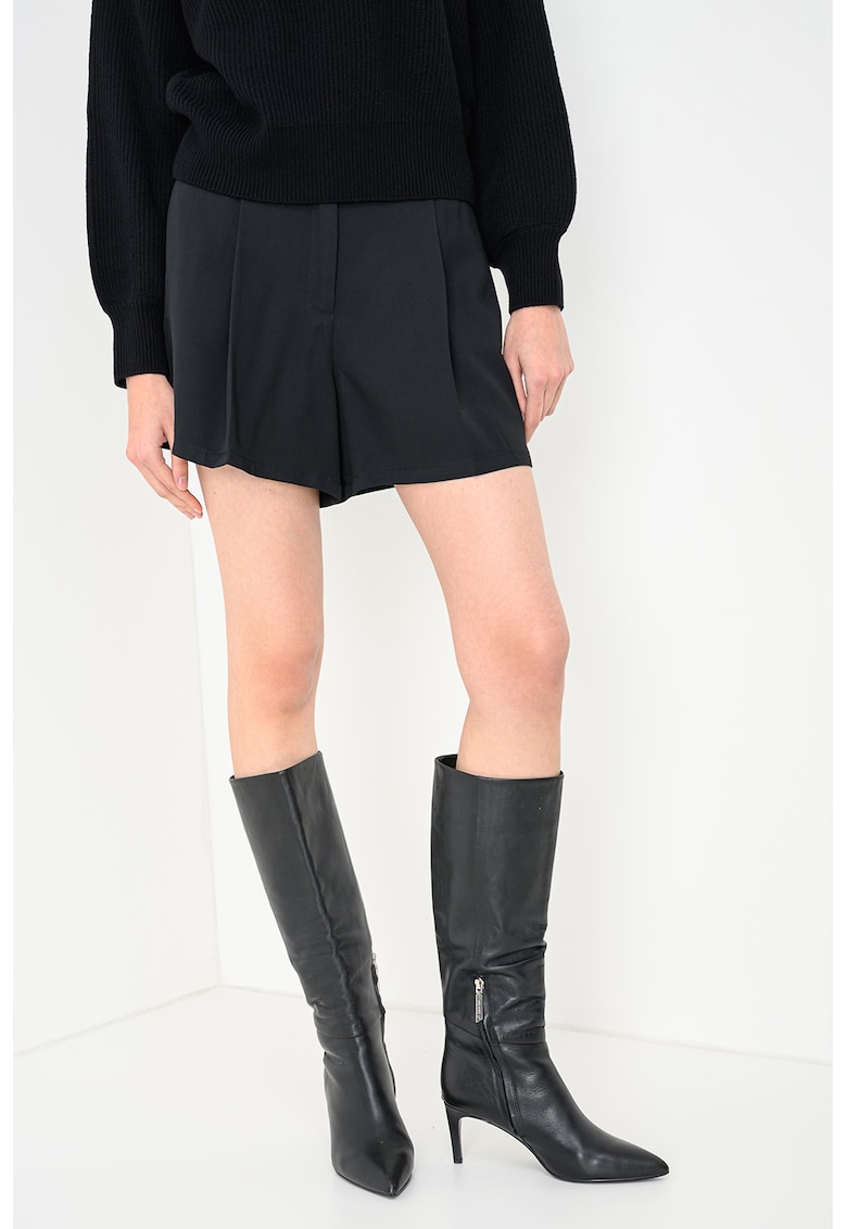 Fusta-pantalon din amestec de lana cu pliuri inversate Mister