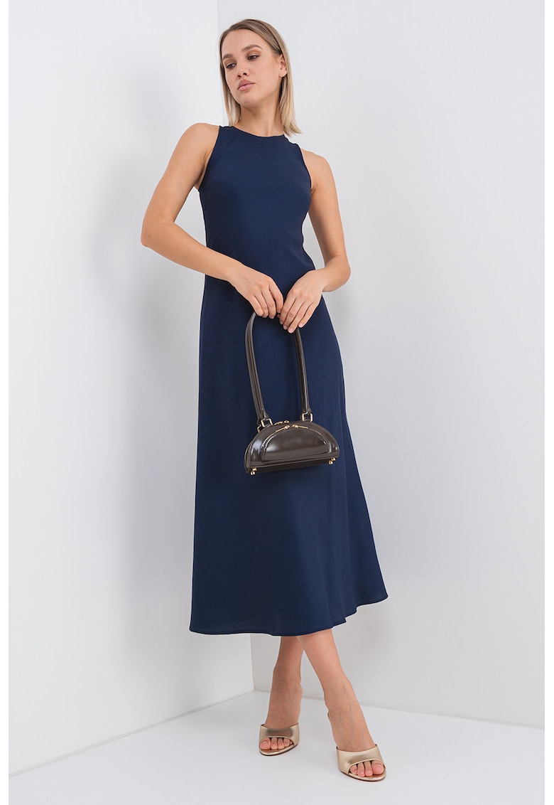 Rochie uni midi - Albastru ultramarin