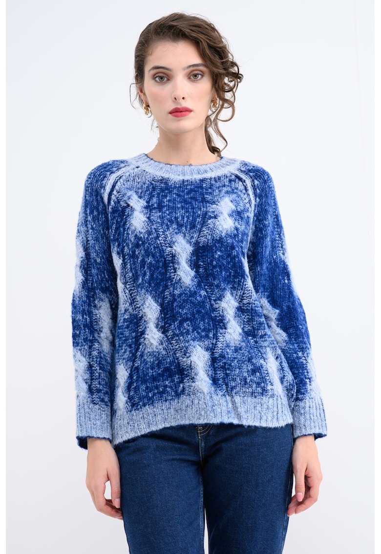 Pulover din amestec de lana cu model tie-dye