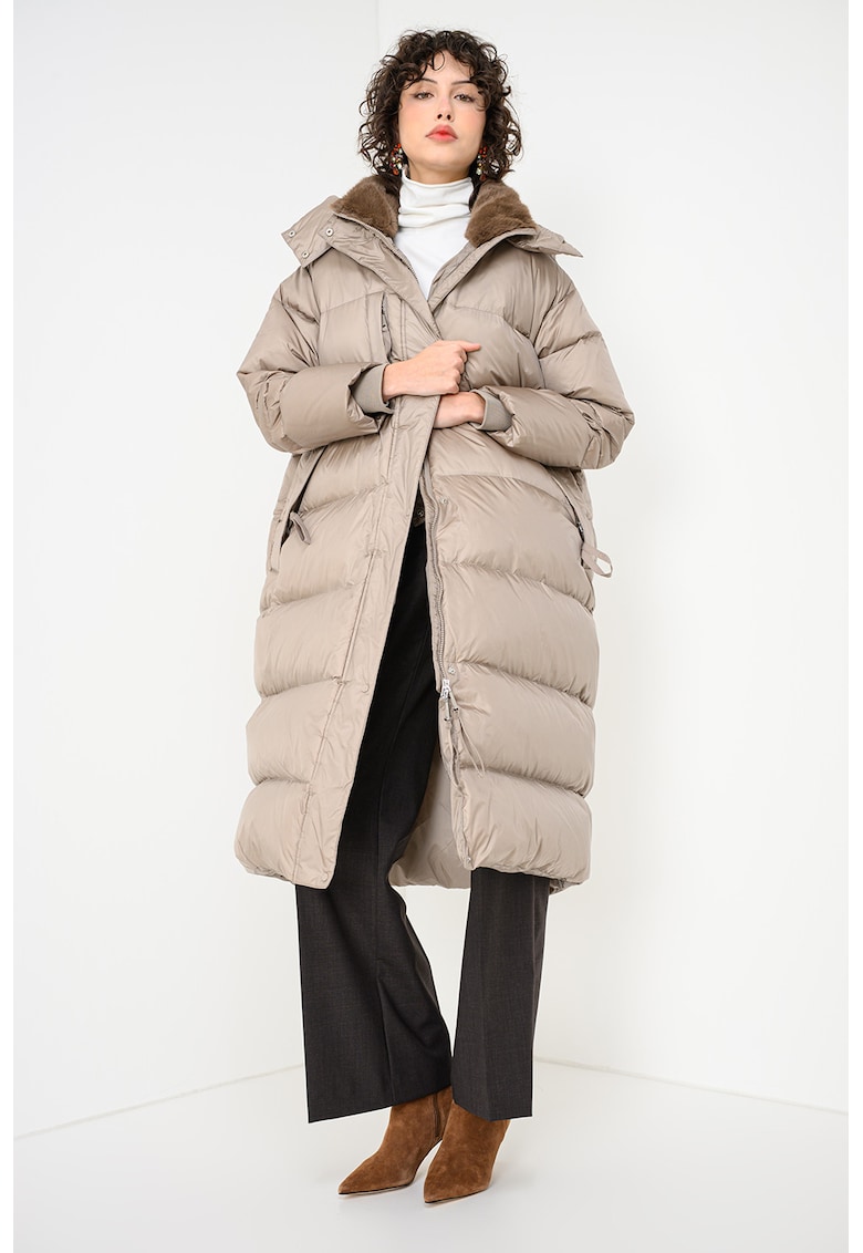Geaca cu gluga Armanda - Maro taupe