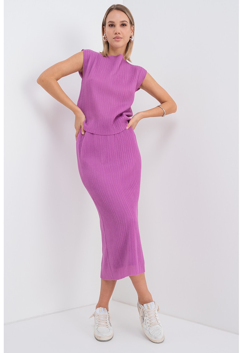 Fusta midi dreapta cu talie elastica Gisella Fusta midi dreapta cu talie elastica Gisella