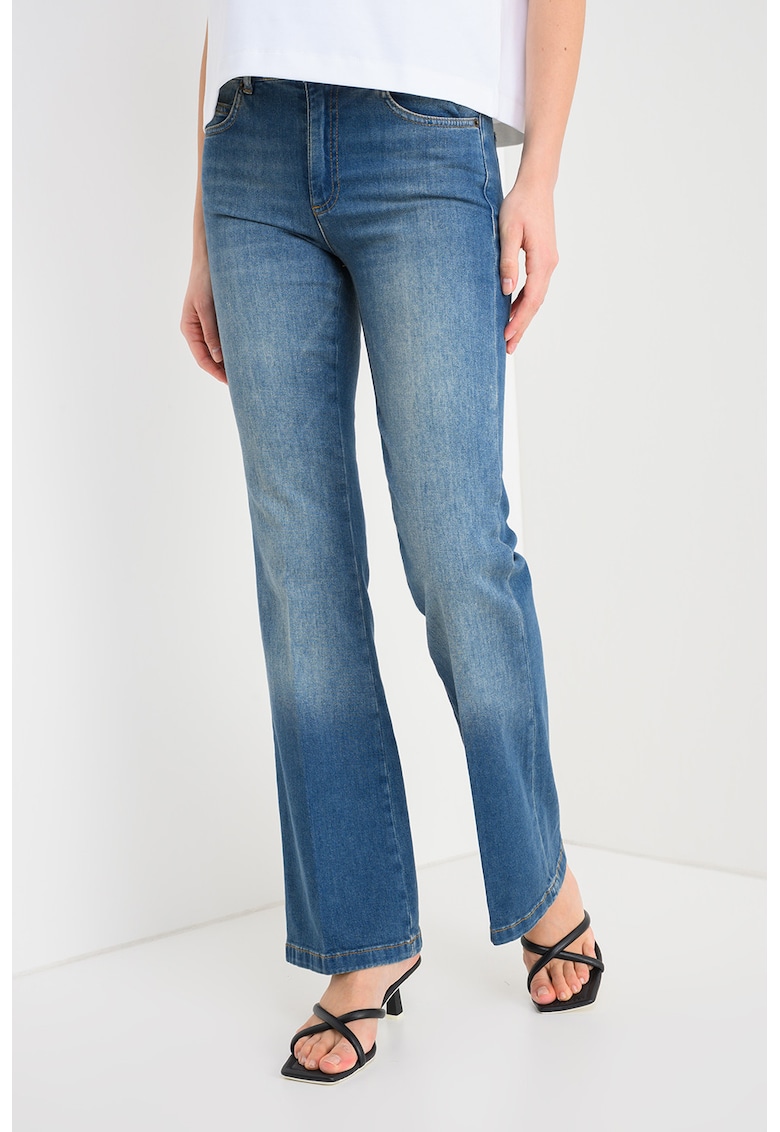 Blugi bootcut cu aspect decolorat Pasta - Albastru melange