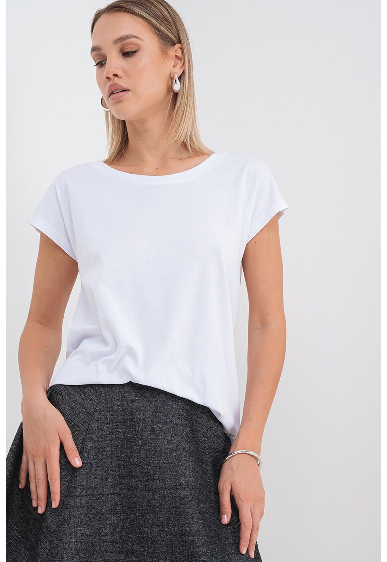Tricou de bumbac Maldive - Alb optic