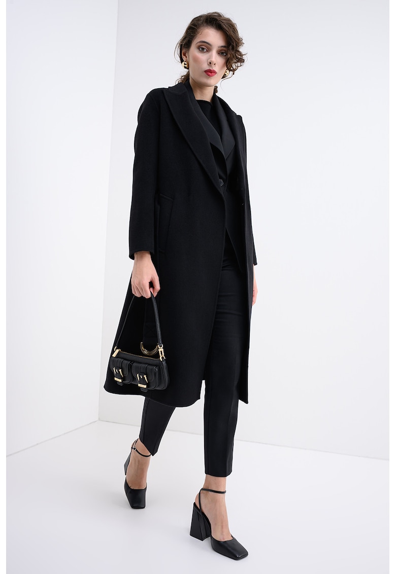 Palton uni din amestec de lana