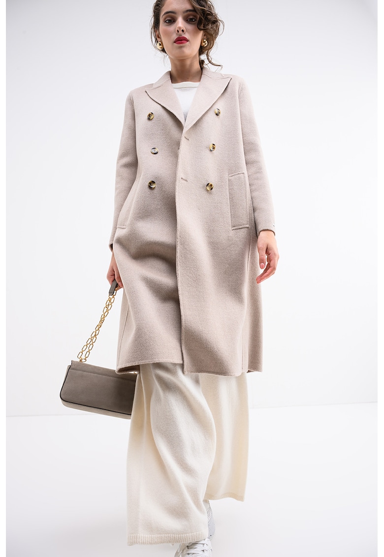 Palton de lana cu doua randuri de nasturi