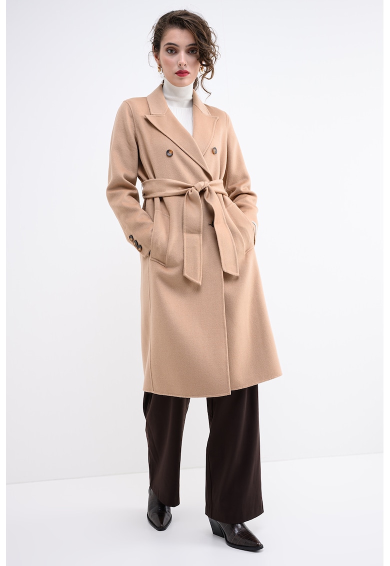 Palton de lana cu doua randuri de nasturi