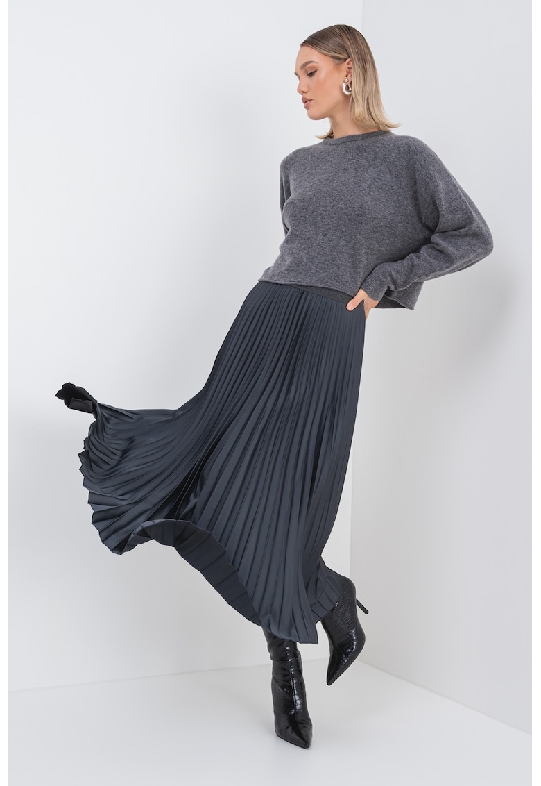 Fusta cu talie inalta si pliuri