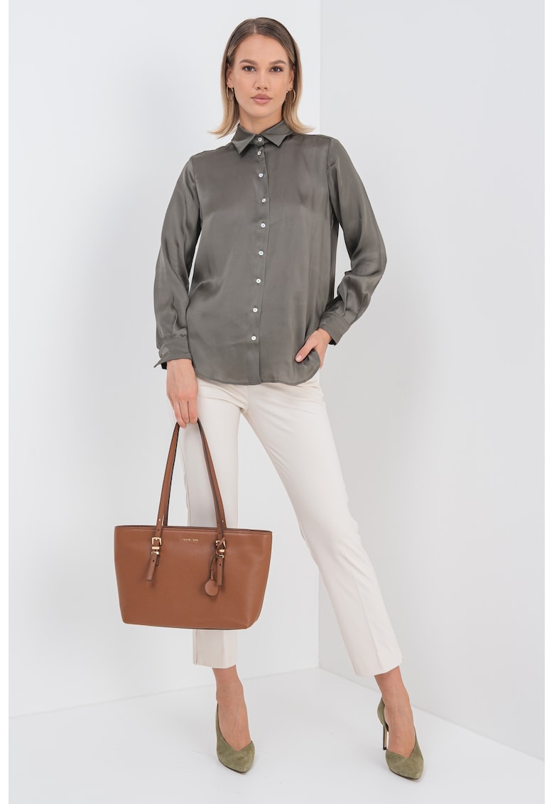 Camasa din amestec de matase cu maneci lungi