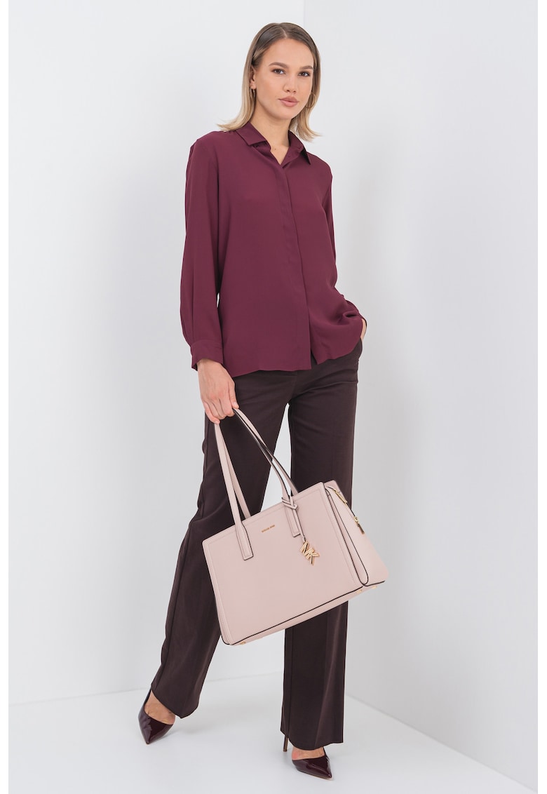 Pantaloni drepti de bumbac cu pensa