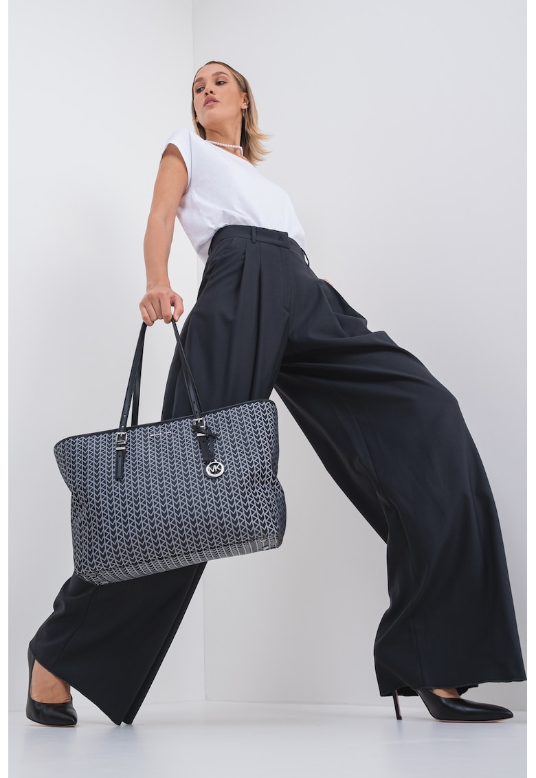 Pantaloni palazzo de lana cu talie inalta