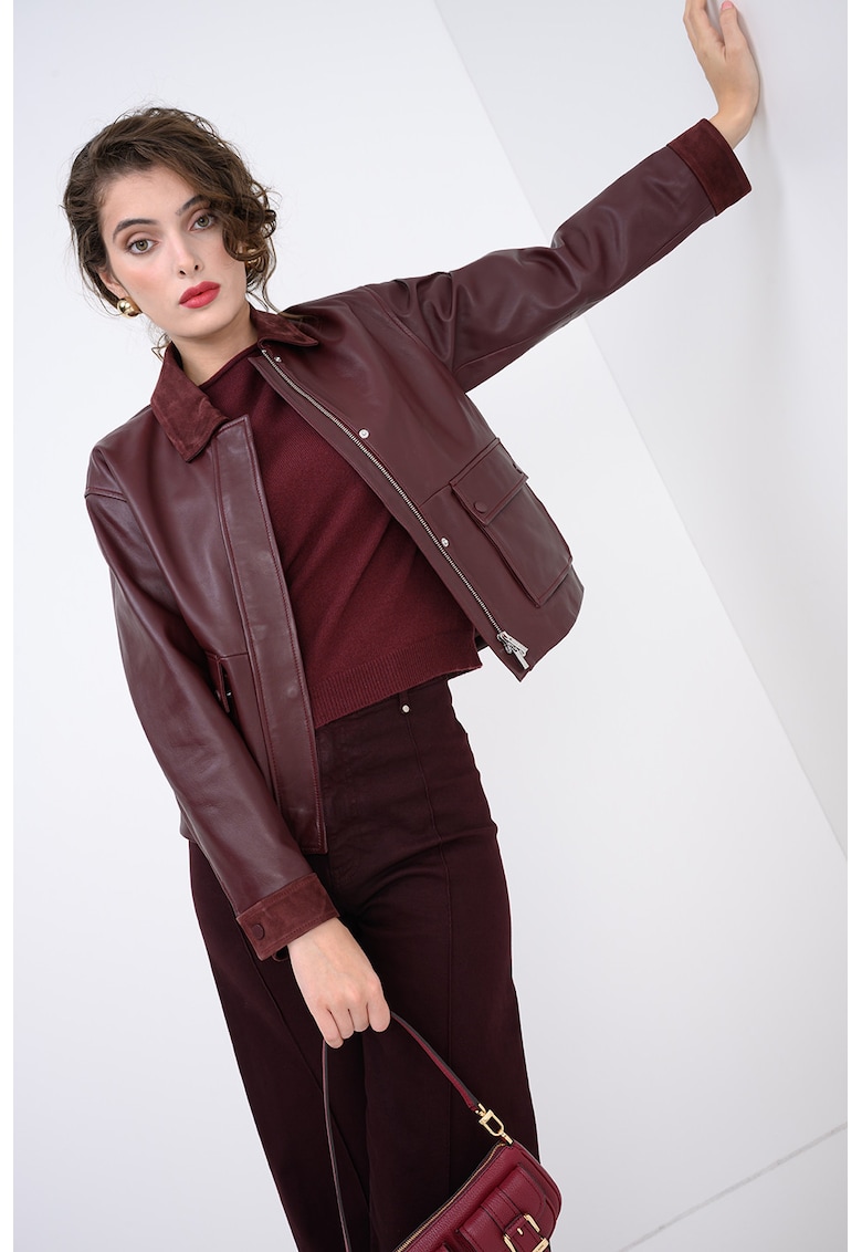 Jacheta de piele cu buzunare