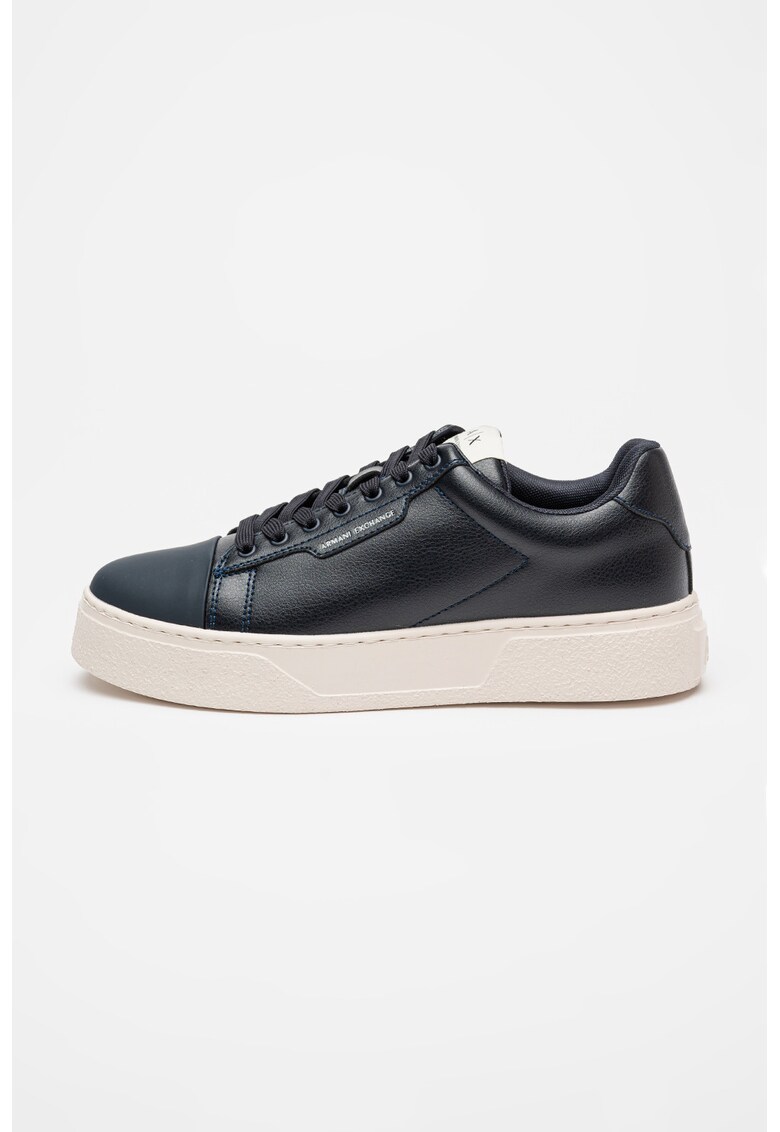 Pantofi sport low-cut din piele ecologica - Bleumarin