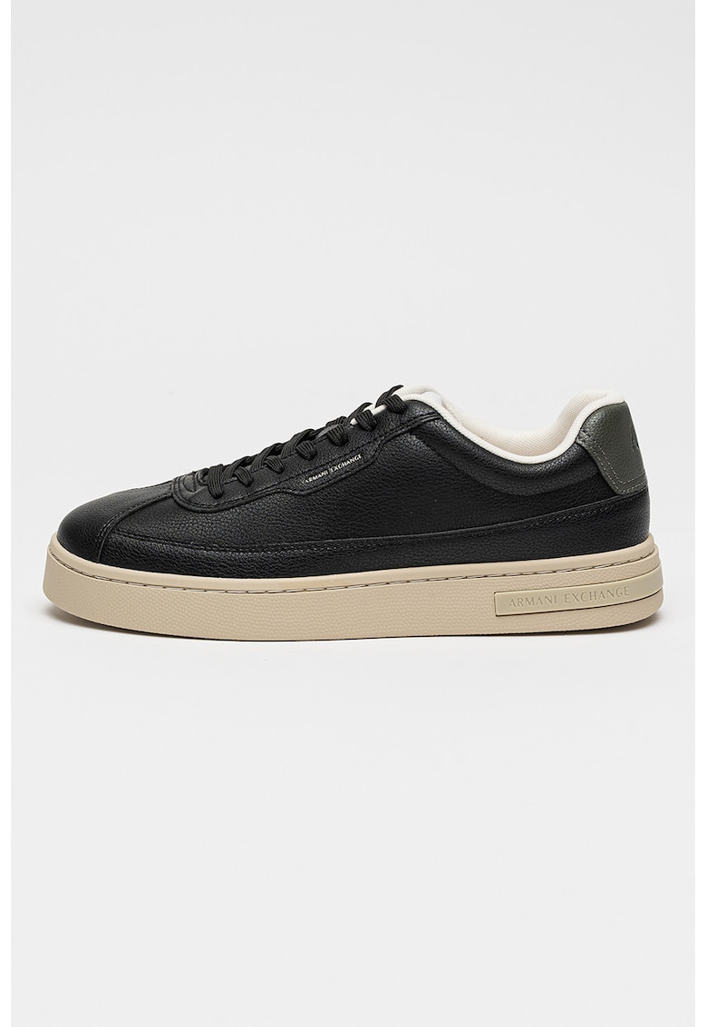 Pantofi sport low-cut din piele ecologica - Negru
