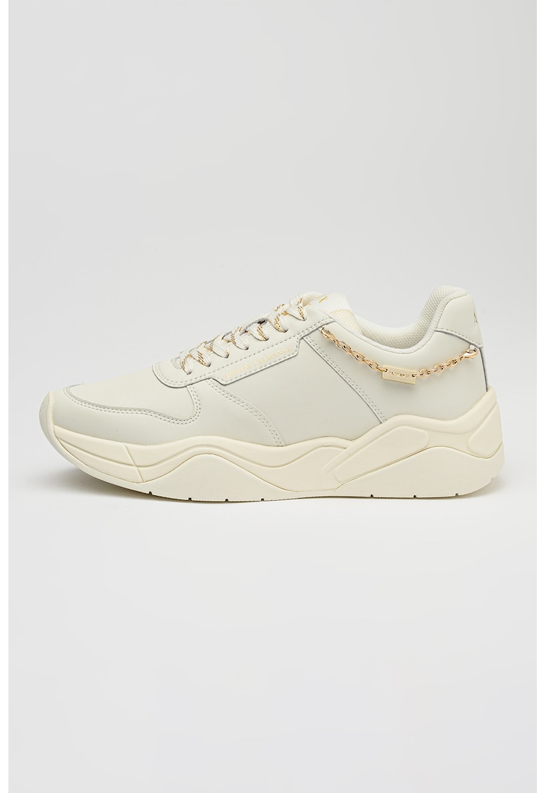 Pantofi sport de piele cu aspect masiv